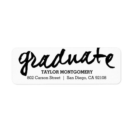 Proudly Brushed Editable Colour Graduation Label Return Address Label