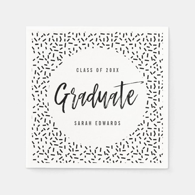Proudly Brushed Graduation Party Napkins (Front)