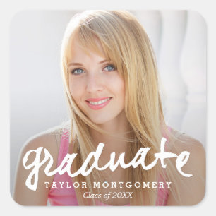 Proudly Brushed Graduation Stickers