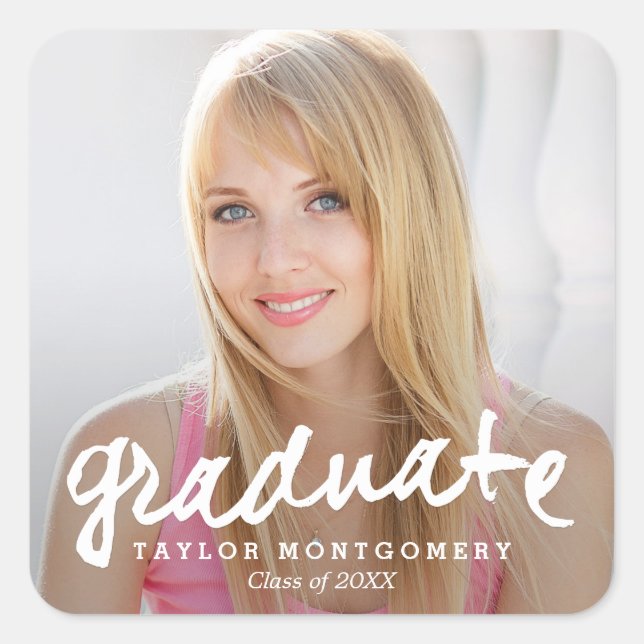 Proudly Brushed Graduation Stickers (Front)