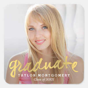 Proudly Brushed Graduation Stickers