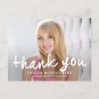 Proudly Brushed Graduation Thank You Postcard