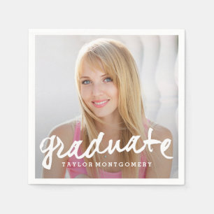 Proudly Brushed Photo Graduation Napkins