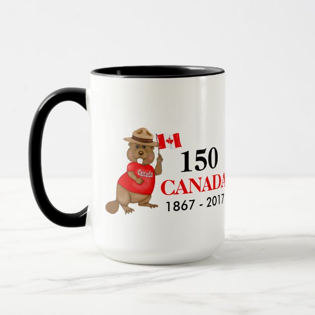 Proudly Canadian Beaver 150 Anniversary Mug (Left)