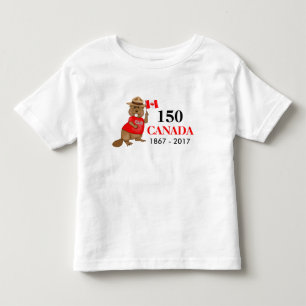 Proudly Canadian Beaver 150 Anniversary Toddler T-Shirt