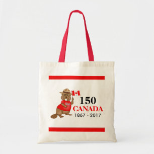 Proudly Canadian Beaver 150 Anniversary Tote Bag