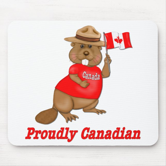 Proudly Canadian Beaver Mouse Mat (Front)