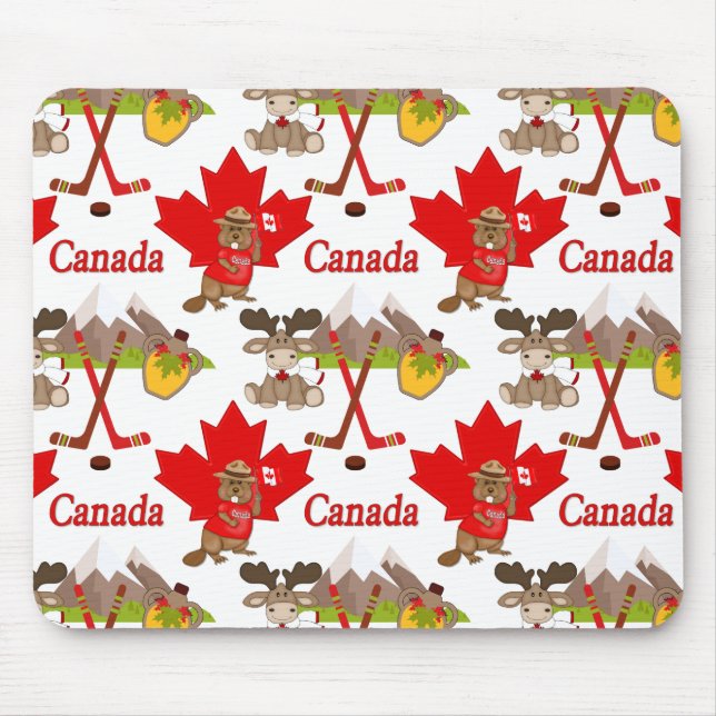 Proudly Canadian Beaver Mouse Mat (Front)