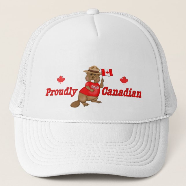 Proudly Canadian Beaver Trucker Hat (Front)