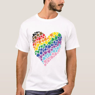Proudly Irish Rainbow Shamrock Heart T-Shirt