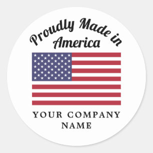 Proudly Made in America USA American Flag Classic Round Sticker