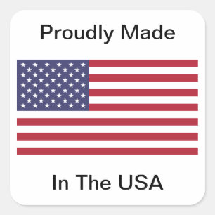 Proudly Made In The USA Square Sticker