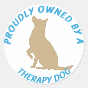 Proudly Owned by a Therapy Dog Classic Round Sticker
