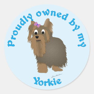 Proudly Owned by a Yorkie Classic Round Sticker