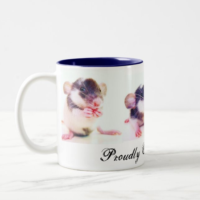 Proudly Owned by Rats! Two-Tone Coffee Mug (Left)