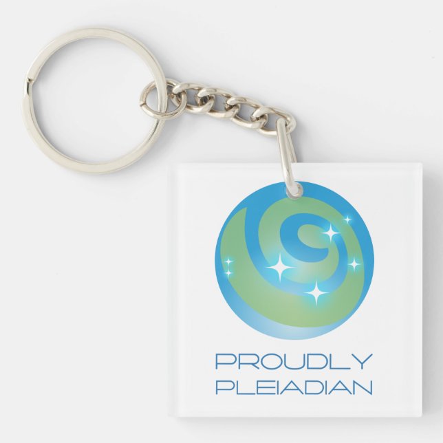 Proudly Pleiadian Turquoise Starseed Keychain (Front)