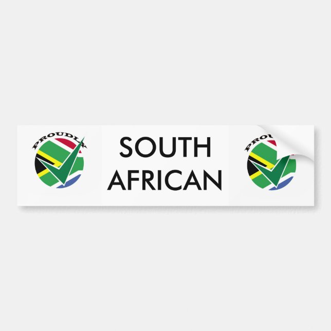 Proudly South African Bumper Sticker (Front)