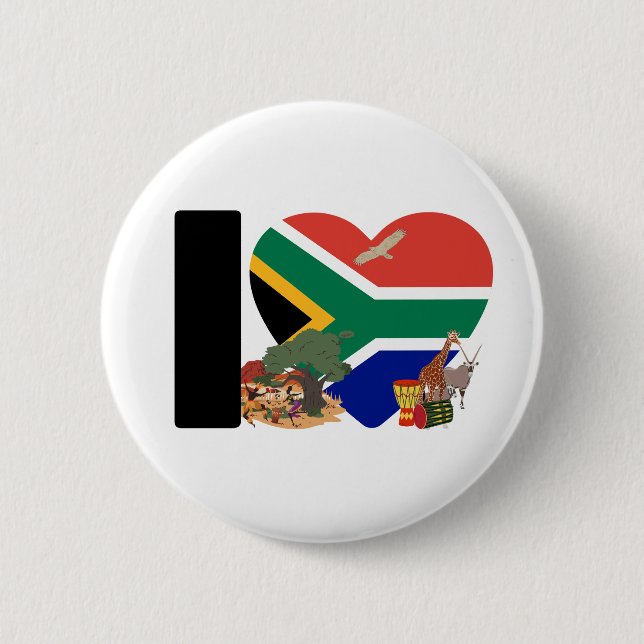Proudly South African - For real South Africans! 6 Cm Round Badge (Front)
