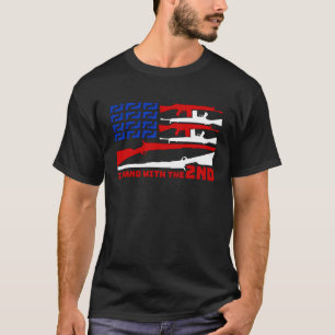 Proudly Support The Second Amendment Gun American T-Shirt