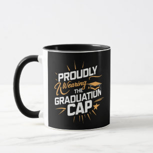 Proudly Wearing the Graduation Cap, black mug