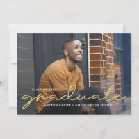 Proudly Written Editable Colour Graduation Invitat