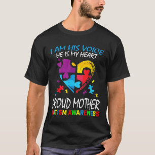 Pround Autism Mum Heart Mother Puzzle Piece Autism T-Shirt
