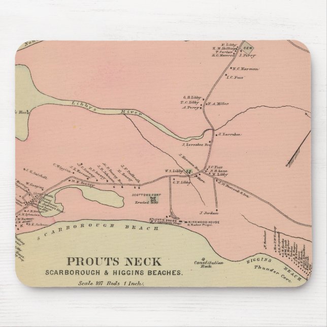 Prouts Neck Scarborough, Higgins beaches Mouse Mat (Front)