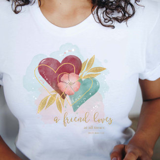 Prov 17:17 Hearts - A Friend Loves T-Shirt