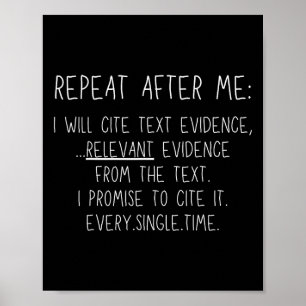 Prove It Funny Cite Text Evidence English Students Poster
