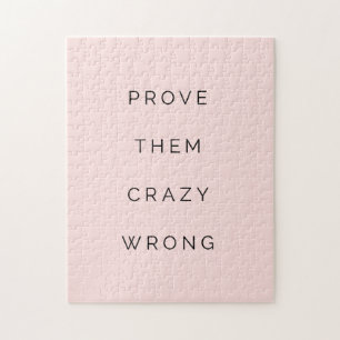 Prove Them Wrong Motivational Quote Blush Pink Jigsaw Puzzle