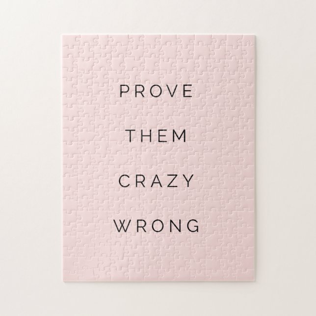 Prove Them Wrong Motivational Quote Blush Pink Jigsaw Puzzle (Vertical)