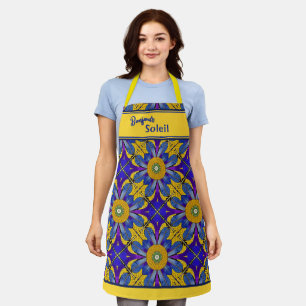 Provencal Kitchen Blue & Yellow - Bonjour Soleil Apron