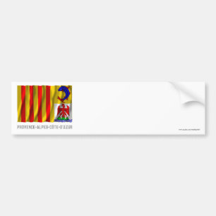 Provence-Alpes-Côte-d'Azur waving flag with name Bumper Sticker