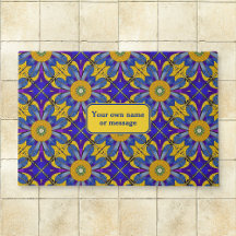 Provence Blue & Yellow Sunflower - Roman Mosaic