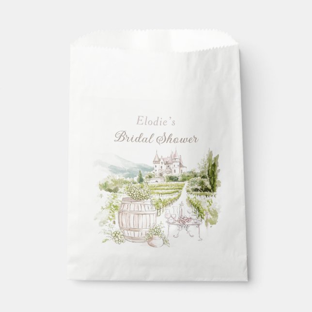 Provence Elegant Chateau French Country Bridal  Favour Bags (Front)