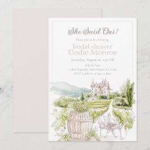 Provence Elegant Chateau French Country Bridal Invitation
