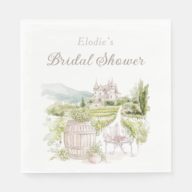 Provence Elegant Chateau French Country Bridal  Napkin (Front)