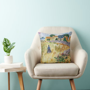 Provence Farmhouse in the Style of Van Gogh Cushion