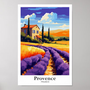 Provence France Art Vintage Travel Illustration Poster