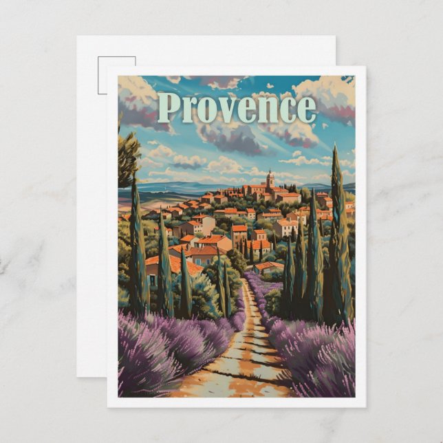 Provence France Art Vintage Travel Postcard (Front/Back)