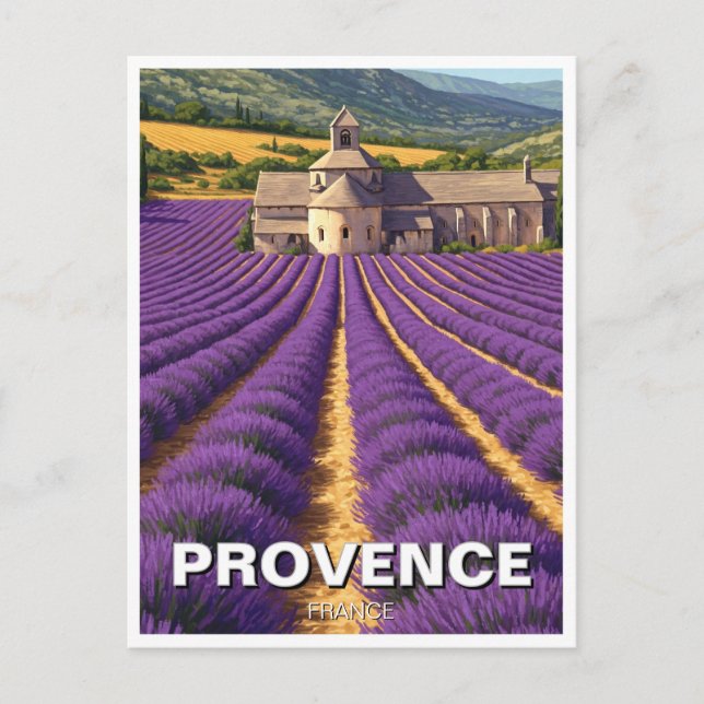 Provence France Lavender Fields Abbaye de Sénanque Postcard (Front)