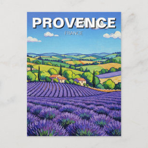 Provence France Lavender Fields Travel Postcard