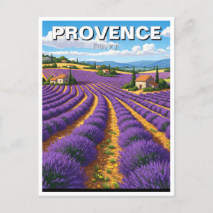 Provence France Lavender Fields Travel Postcard