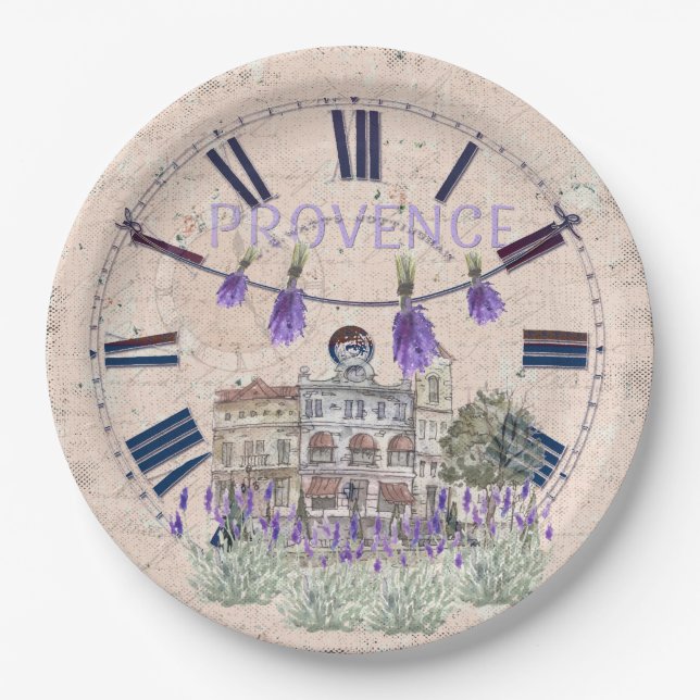 Provence France Lavender Flower Summer Love Paper Plate (Front)