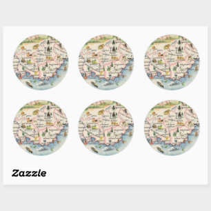 Provence France Map Classic Round Sticker