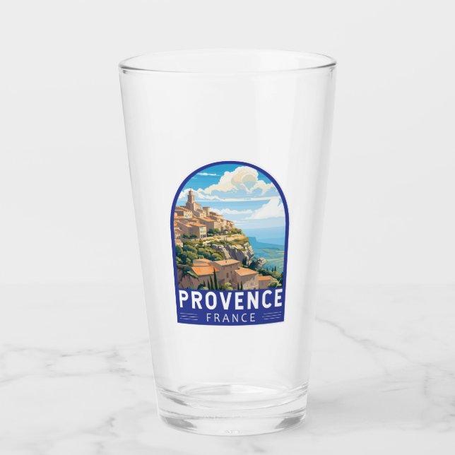 Provence France Travel Art Vintage Glass (Front)