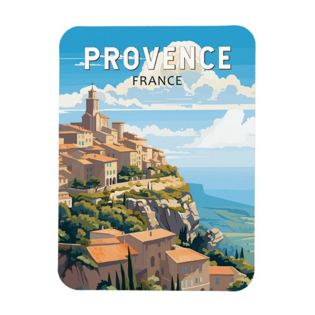 Provence France Travel Art Vintage Magnet (Vertical)