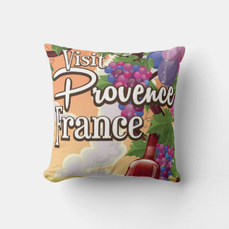 Provence France Vineyeard travel poster Cushion