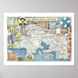 Provence France Vintage Map Print