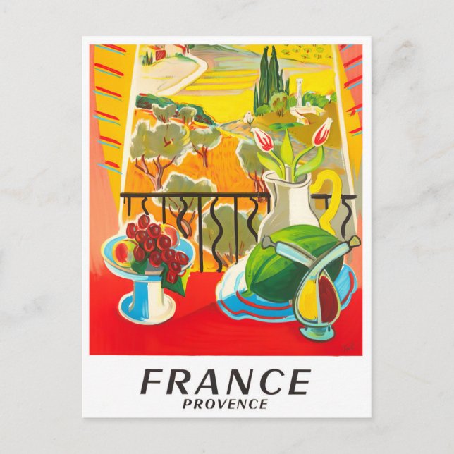 Provence France vintage travel Postcard (Front)